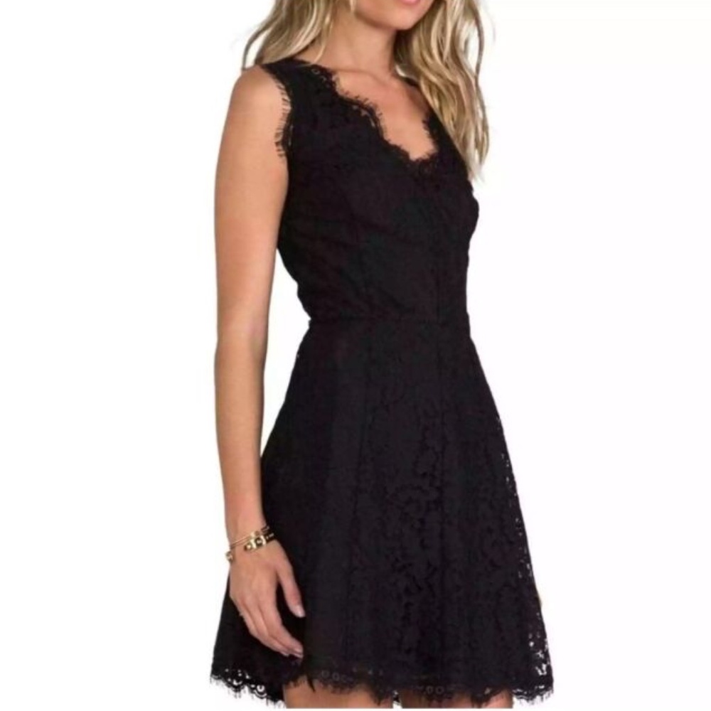 Joie Black Lace Sleeveless Dress Size M Classic ~ Trending!